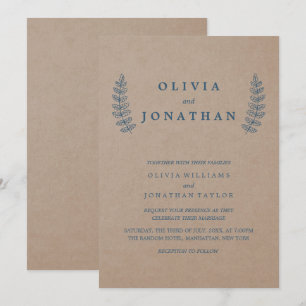 Rustikal   Imitats Kraft Hochzeitseinladung Einladung