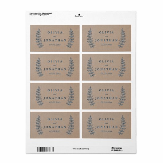 Rustikal | Imitats Kraft Wedding Address Label (Vorne)