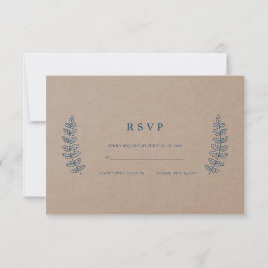 Rustikal | Imitats Kraft Wedding RSVP Card (Vorderseite)