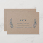 Rustikal | Imitats Kraft Wedding RSVP Card (Vorne/Hinten)