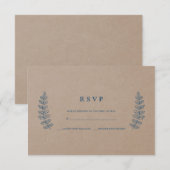 Rustikal | Imitats Kraft Wedding RSVP Card Karte (Vorne/Hinten)