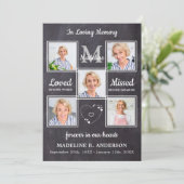 Rustikal in der Liebe Erinnerung 5 Fotos Beileid B Dankeskarte (Stehend Vorderseite)