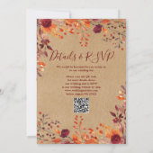 Rustikal in einem Fall in Liebe QR Code Hochzeit Einladung (Rückseite)