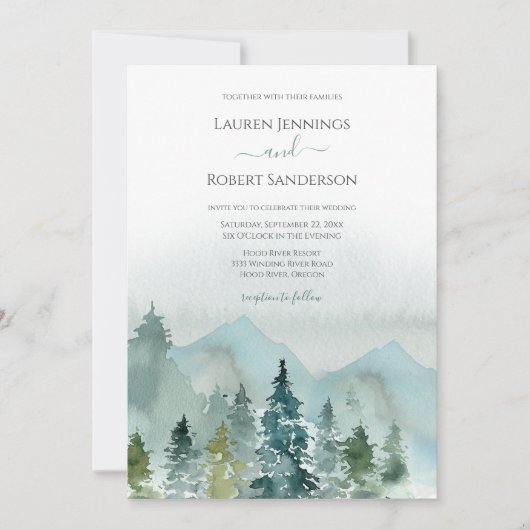 Rustikal in einer Hochzeit in Urlaubsort Einladung (Vorderseite)