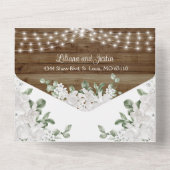 Rustikal in einer Hochzeitsreise All In One Einladung (Rückseite)