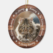 Rustikal in Love Memory Einzigartiges Foto Pet Mem Keramik Ornament (Links)