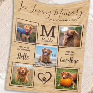 Rustikal in Love Memory Foto Collage Pet Memorial Fleecedecke
