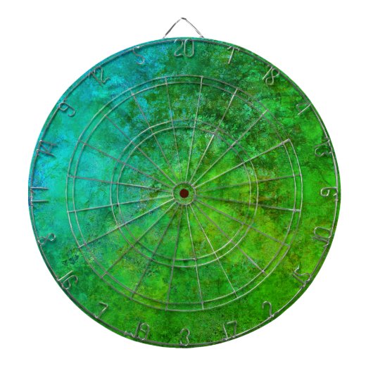 Rustikal Inspiriert Art Green Blue Dartscheibe (vorne)
