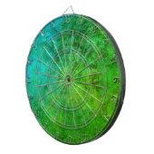 Rustikal Inspiriert Art Green Blue Dartscheibe (Vorderseite rechts)
