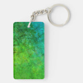 Rustikal Inspiriert Art Green Blue Schlüsselanhänger (Rückseite)