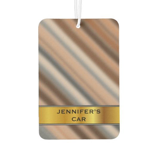 Rustikal Inspiriert Streifen Muster und Name Autolufterfrischer (Rückseite)