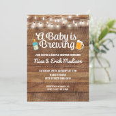 Rustikal ist ein Baby Braueinladung für Junge Einladung (Stehend Vorderseite)