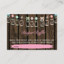 Rustikal ist ein Girl Mason Jar Diaper Raffle Tick