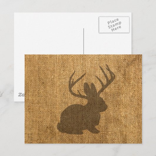 Rustikal Jackalope Postkarte (Vorne/Hinten)