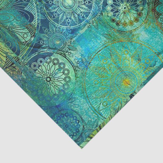 rustikal, Jugendstil, schlicht, schick, grün, gold Seidenpapier (Ausschnitt)