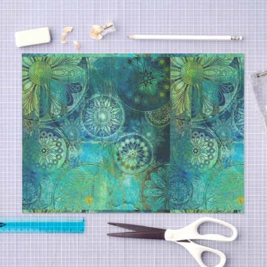 rustikal, Jugendstil, schlicht, schick, grün, gold Seidenpapier (Handwerk)