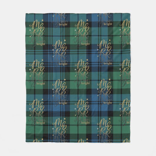 Rustikal Kariert Campbell Merry und Bright Tartan Fleecedecke (Vorderseite)
