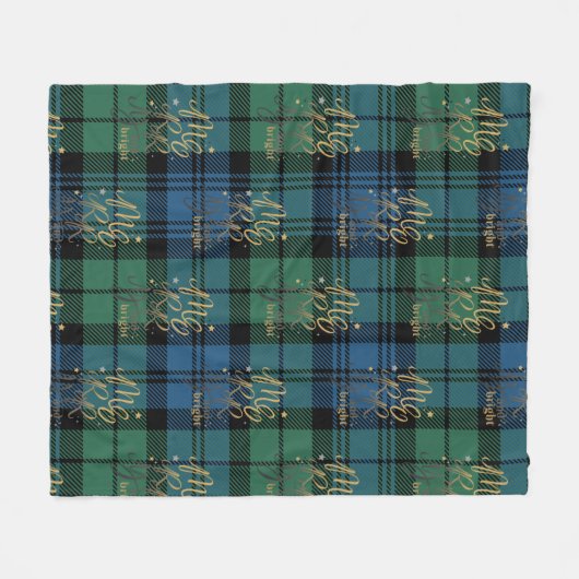 Rustikal Kariert Campbell Merry und Bright Tartan Fleecedecke (Vorderseite (Horizontal))
