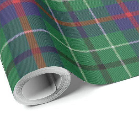 Rustikal Kariert Clan Duncan Green Blue Tartan Geschenkpapier (Rolleneckpunkt)