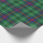 Rustikal Kariert Clan Duncan Green Blue Tartan Geschenkpapier (Ecke)