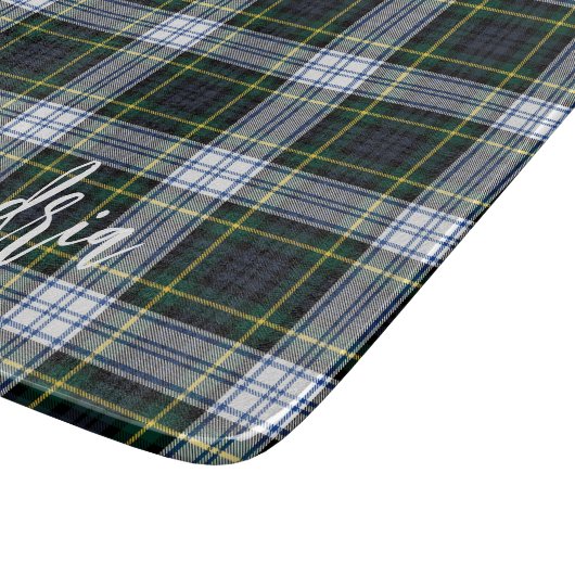 Rustikal Kariert Clan Gordon Personalisiert Tartan Schneidebrett (Ecke)