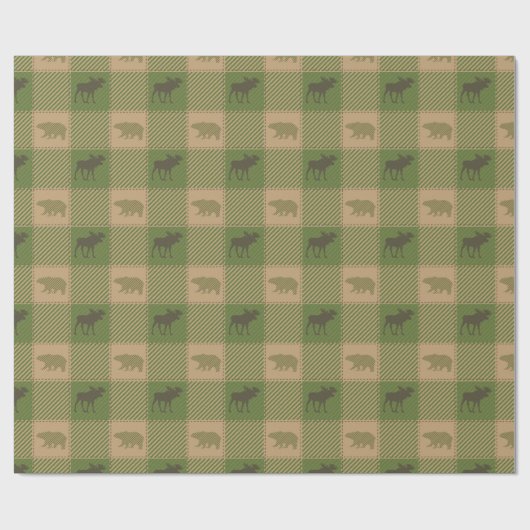 rustikal Kariert Geschenkpapier (Flach)