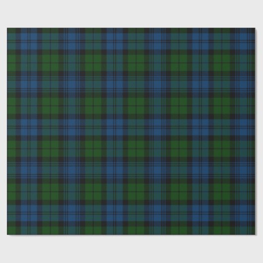 Rustikal Kariert Green Campbell Military Tartan Geschenkpapier (Flach)