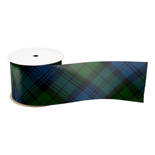 Rustikal Kariert Green Campbell Military Tartan Satinband (Spule)