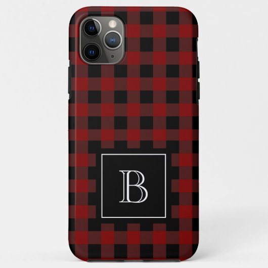 Rustikal Kariert Lumberjack Buffalo Custom Monogra Case-Mate iPhone Hülle (Rückseite)