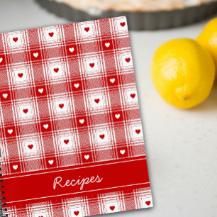 Rustikal Kariert mit HerzValentinen Rezept Notizblock