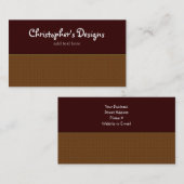 Rustikal Kariert mit Schokolade braun Visitenkarte (Vorne/Hinten)