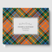 Rustikal Kariert Murray Orange Green Tartan Gästebuch (Vorderseite)