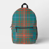 Rustikal Kariert Orange Wilson Tartan Bedruckter Rucksack (Vorderseite)