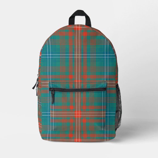 Rustikal Kariert Orange Wilson Tartan Bedruckter Rucksack (Vorderseite)