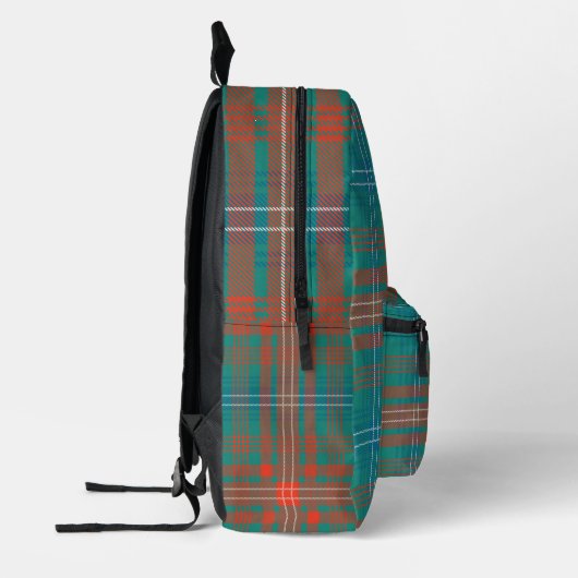Rustikal Kariert Orange Wilson Tartan Bedruckter Rucksack (Links)