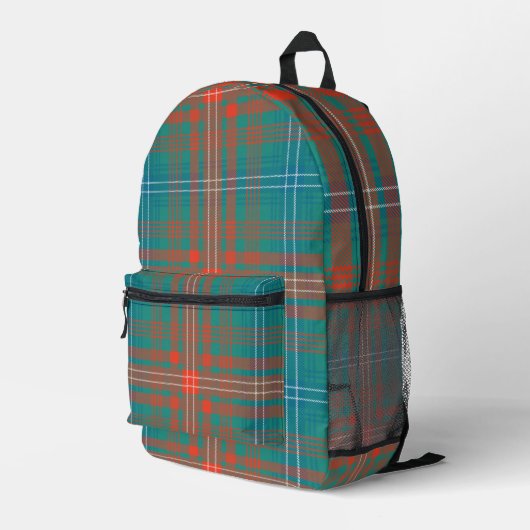 Rustikal Kariert Orange Wilson Tartan Bedruckter Rucksack (Rückseitige Ecke Rechts)