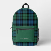 Rustikal Kariert Personalisiert Campbell Tartan Bedruckter Rucksack (Vorderseite)