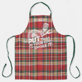 Rustikal Kariert Personalisiert Eleganter Koch Schürze (Vorderseite)