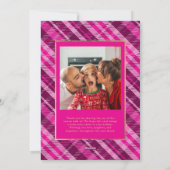 Rustikal Kariert Pink Gold Frohe Weihnachten 2 Fot (Rückseite)