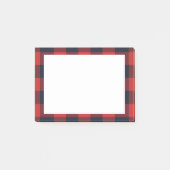 Rustikal Kariert Red Black Buffalo Karo Tartan Post-it Klebezettel (Vorderseite)