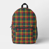 Rustikal Kariert Rot Gelb Grüner Buchanan Tartan Bedruckter Rucksack (Vorderseite)