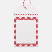 Rustikal kariert Rot Weiß Frohe Weihnachten Geschenkanhänger (Rückseite)