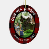 Rustikal Kariert UNSERE NEUE ZUHAUSE (oder anderer Keramik Ornament (Rechts)