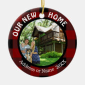 Rustikal Kariert UNSERE NEUE ZUHAUSE (oder anderer Keramik Ornament (Vorne)