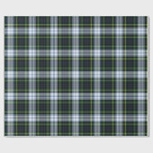 Rustikal Kariert Weiß und Grün Gordon Tartan Geschenkpapier (Flach)