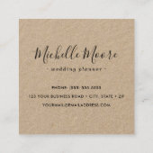 Rustikal-Kraftpapier Quadratische Visitenkarte (Rückseite)