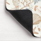 Rustikal-Küstendesign - Muscheln, Seesterne, Riff Mousepad (Ecke)
