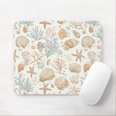 Rustikal-Küstendesign - Muscheln, Seesterne, Riff Mousepad (Mit Mouse)
