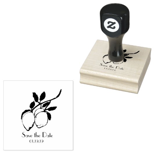 Rustikal Lemon Save the Date Hochzeit Initial Gummistempel (Stempel)