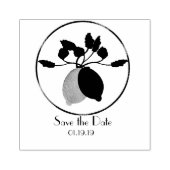 Rustikal Lemon Save the Date Hochzeit Initial Gummistempel (Prägung)